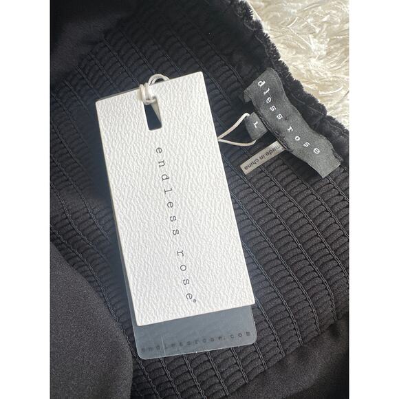 Endless Rose Black One-Shoulder Satin Mini Dress – Size Large NWT LBD - Picture 7 of 7